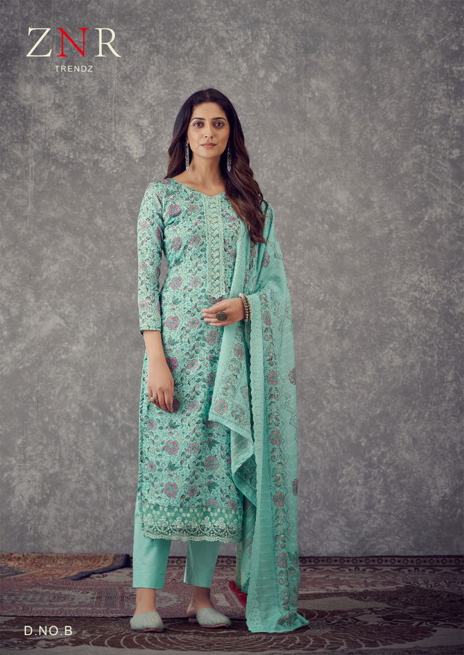 Znr Kaira Fancy Ethnic Wear Printed Jam Cotton Salwar Suits Collection